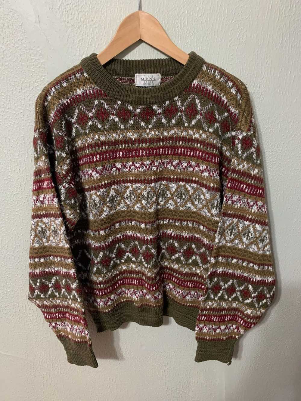 Coloured Cable Knit Sweater × Vintage Vintage Cab… - image 1