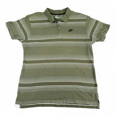 Nike Nike Polo Shirt Brown White Striped Spell Ou… - image 1