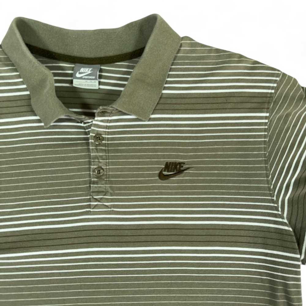 Nike Nike Polo Shirt Brown White Striped Spell Ou… - image 2