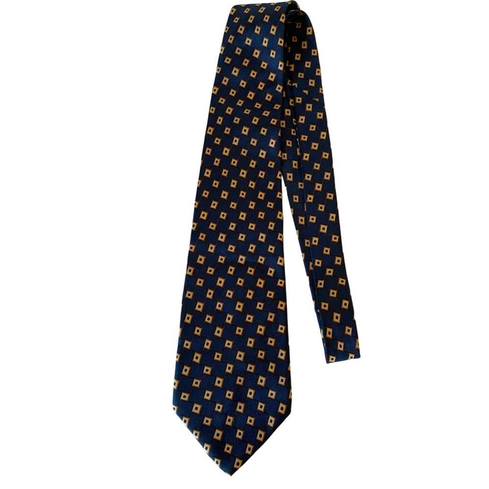 Fendi Fendi 100% silk tie blue, gold, tan. preown… - image 1