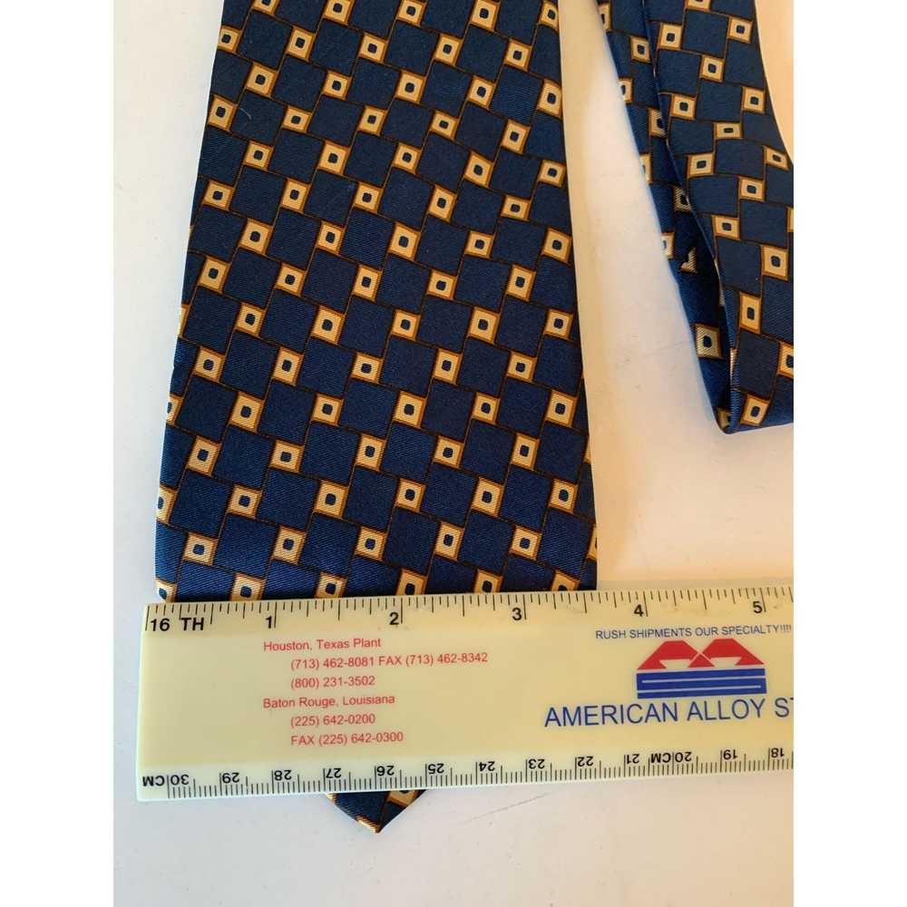 Fendi Fendi 100% silk tie blue, gold, tan. preown… - image 7