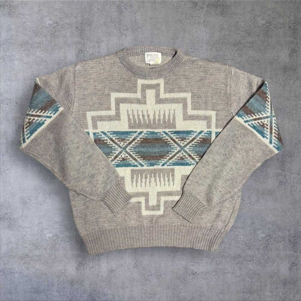 Supreme Vintage 80s Texas Boot Aztec crewneck swe… - image 1