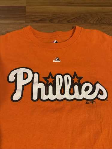 MLB × Vintage Rare Orange Phillies majestic shirt