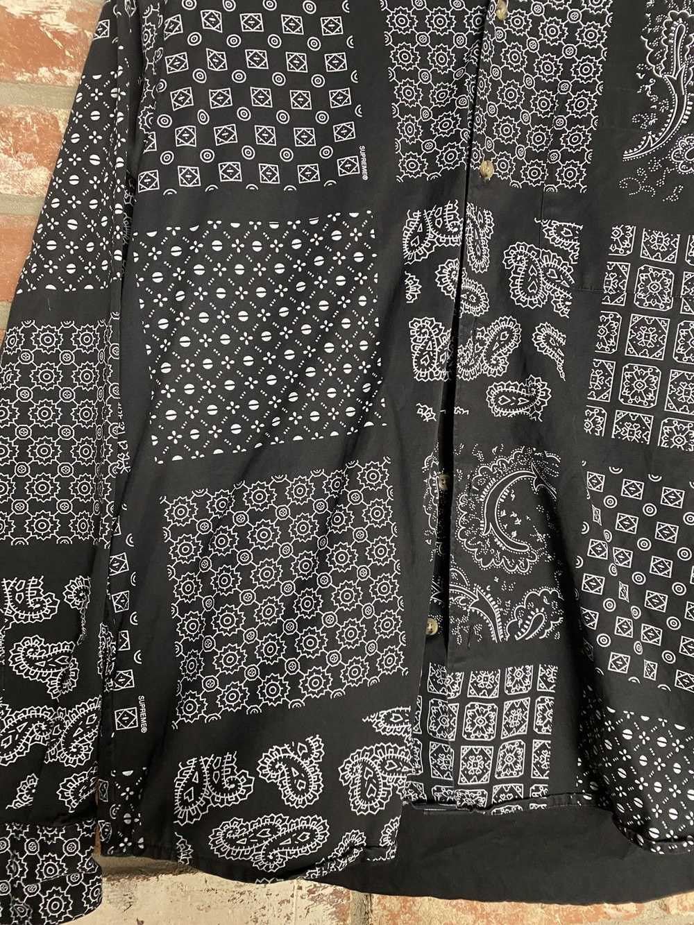 Supreme Supreme Black Checkered Bandana Button Up - image 2