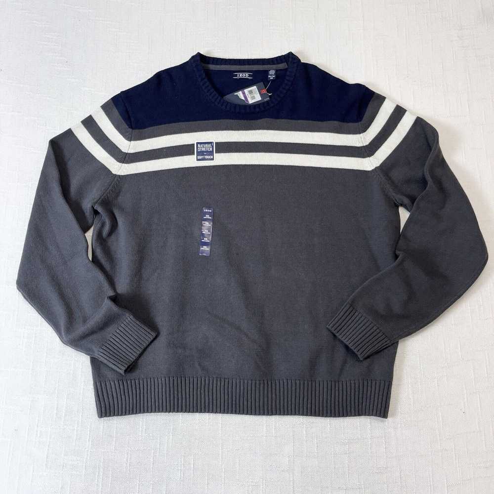 Izod × Vintage Izod Center Striped Crewneck Sweat… - image 1