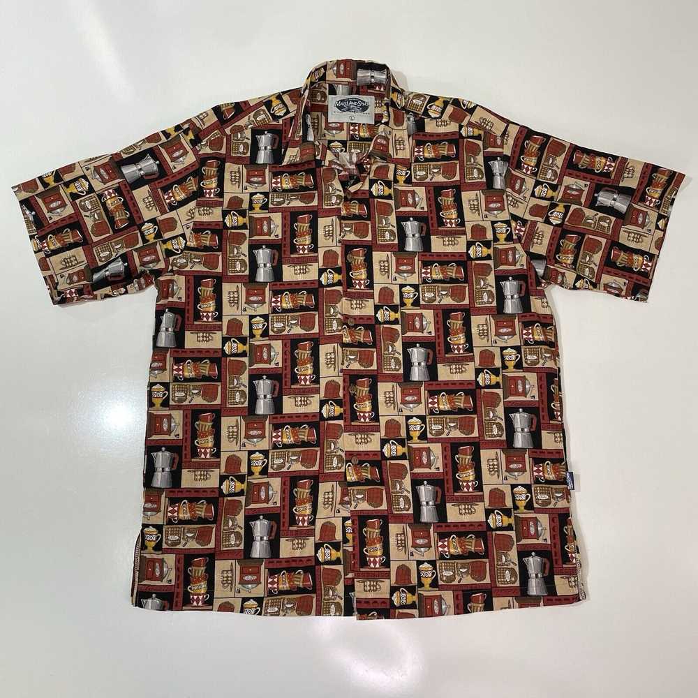 Maui And Sons VTG Maui & Sons Men’s Shirt Coffee … - image 1