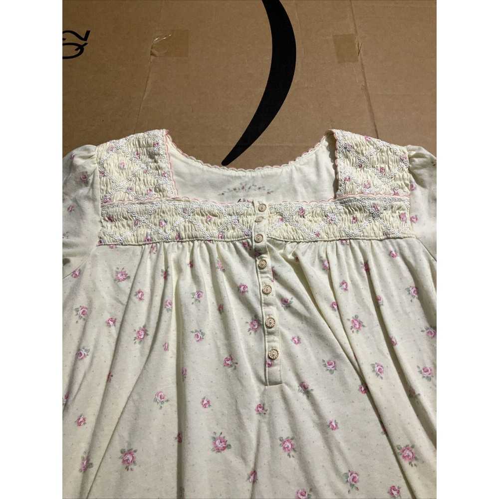 Aria Aria Nightgown Large W/ Floral Rose Buttons … - image 2