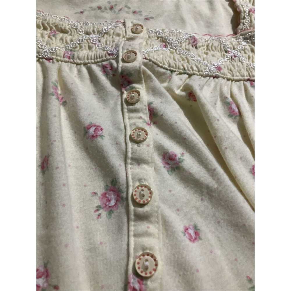 Aria Aria Nightgown Large W/ Floral Rose Buttons … - image 3