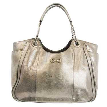 Salvatore Ferragamo Sofia Gold Leather Tote Bag (… - image 1