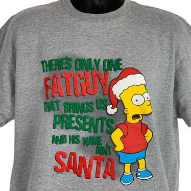 Delta Vintage Bart Simpson Christmas T Shirt Mens 