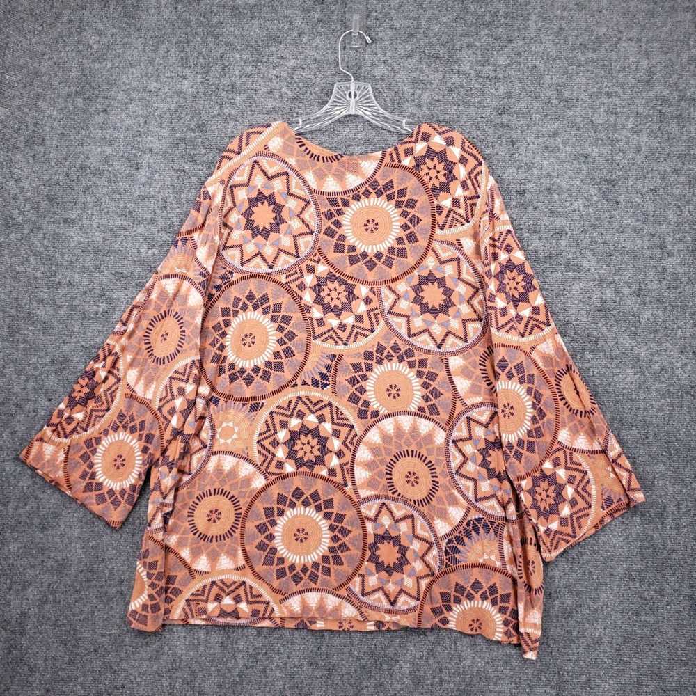 Vintage Plush Orange Tunic Style Medallion Print … - image 2