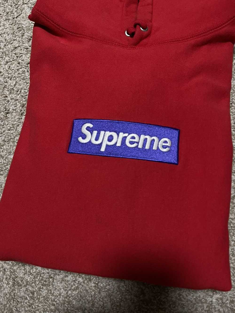 Supreme Supreme FW17 Purple on Red Box Logo Hoodie - image 2