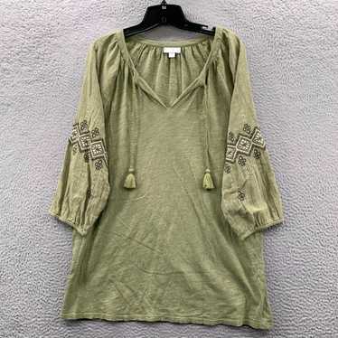 Vintage Green 3/4 Sleeve Womens Medium Top Classi… - image 1