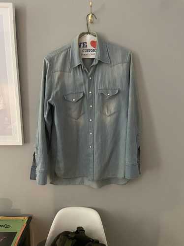 WYTHE pearl snap denim western shirt