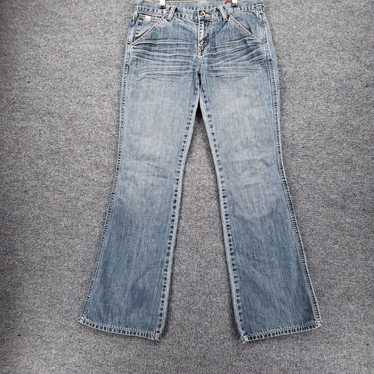 Vintage Mid Rise Flared Denim Jeans with Pockets … - image 1