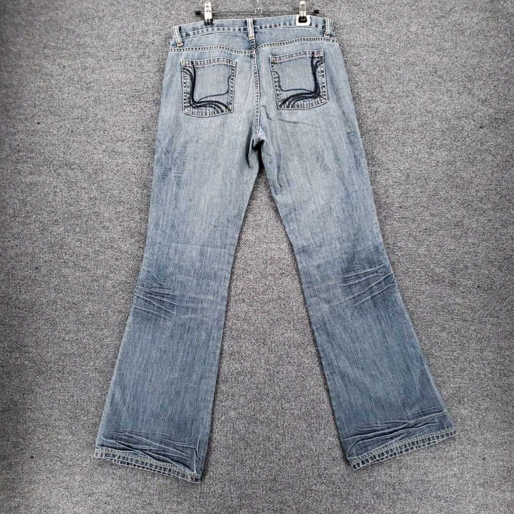 Vintage Mid Rise Flared Denim Jeans with Pockets … - image 2