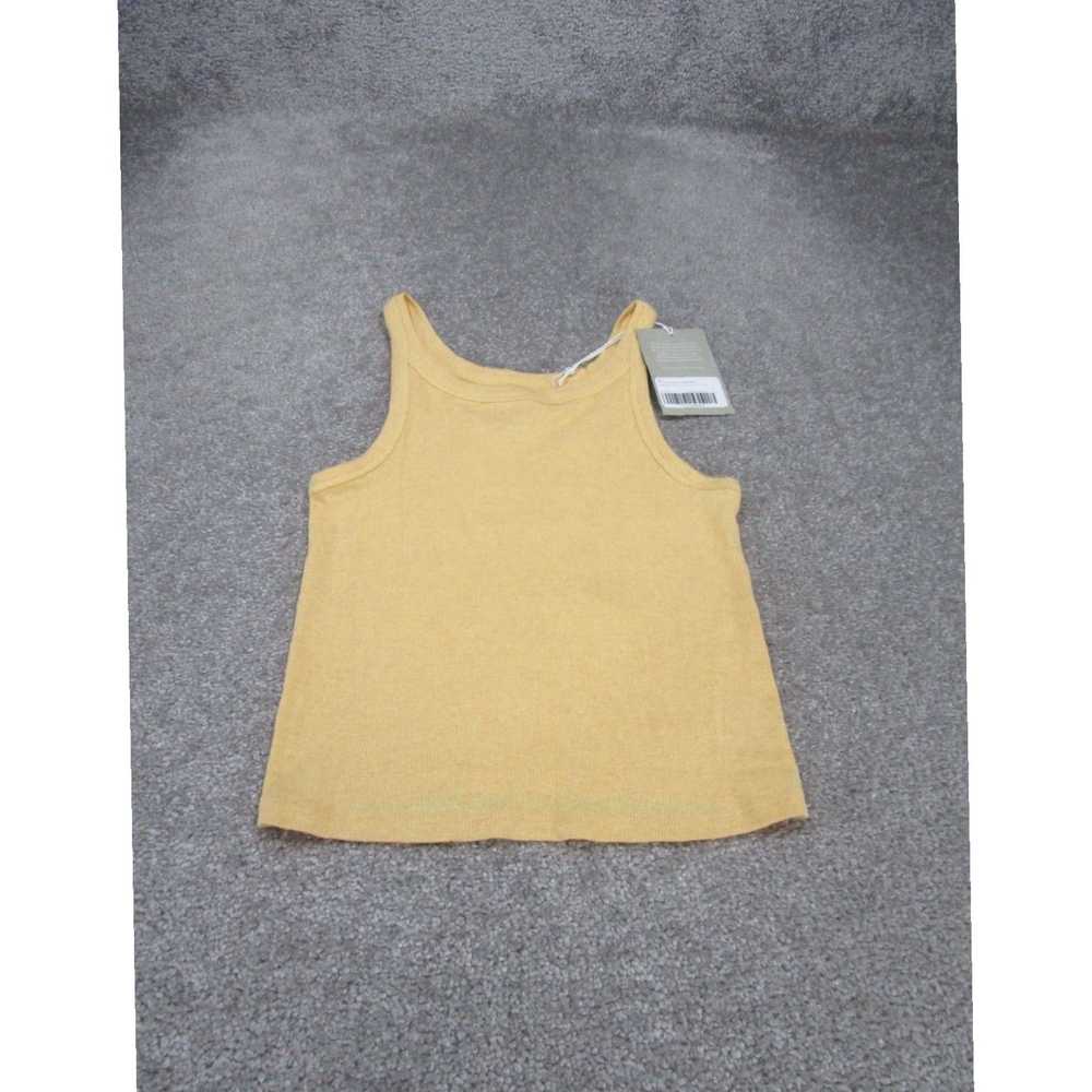 Everlane Womens Yellow Ribbed Crew Neck Fitted Sm… - image 1