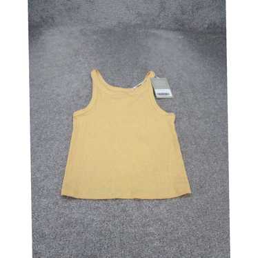 Everlane Womens Yellow Ribbed Crew Neck Fitted Sm… - image 1