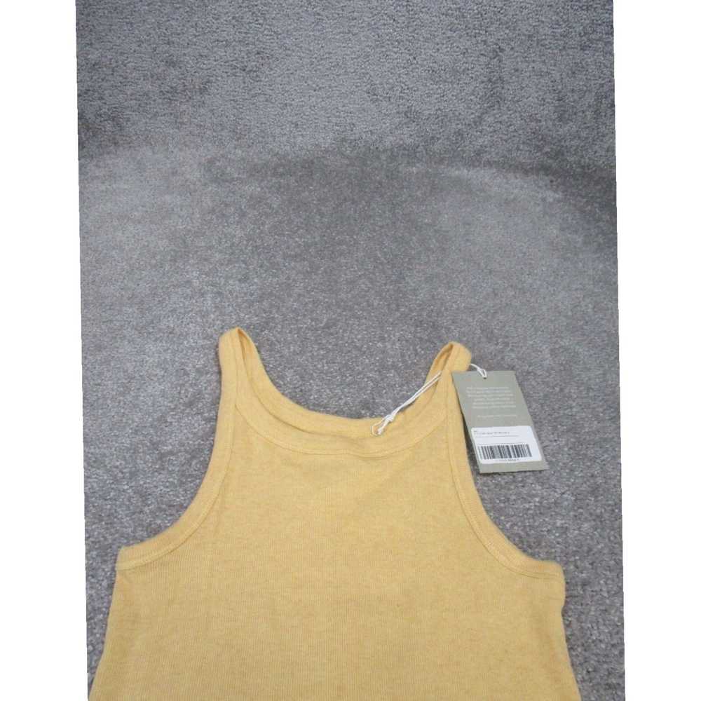 Everlane Womens Yellow Ribbed Crew Neck Fitted Sm… - image 2