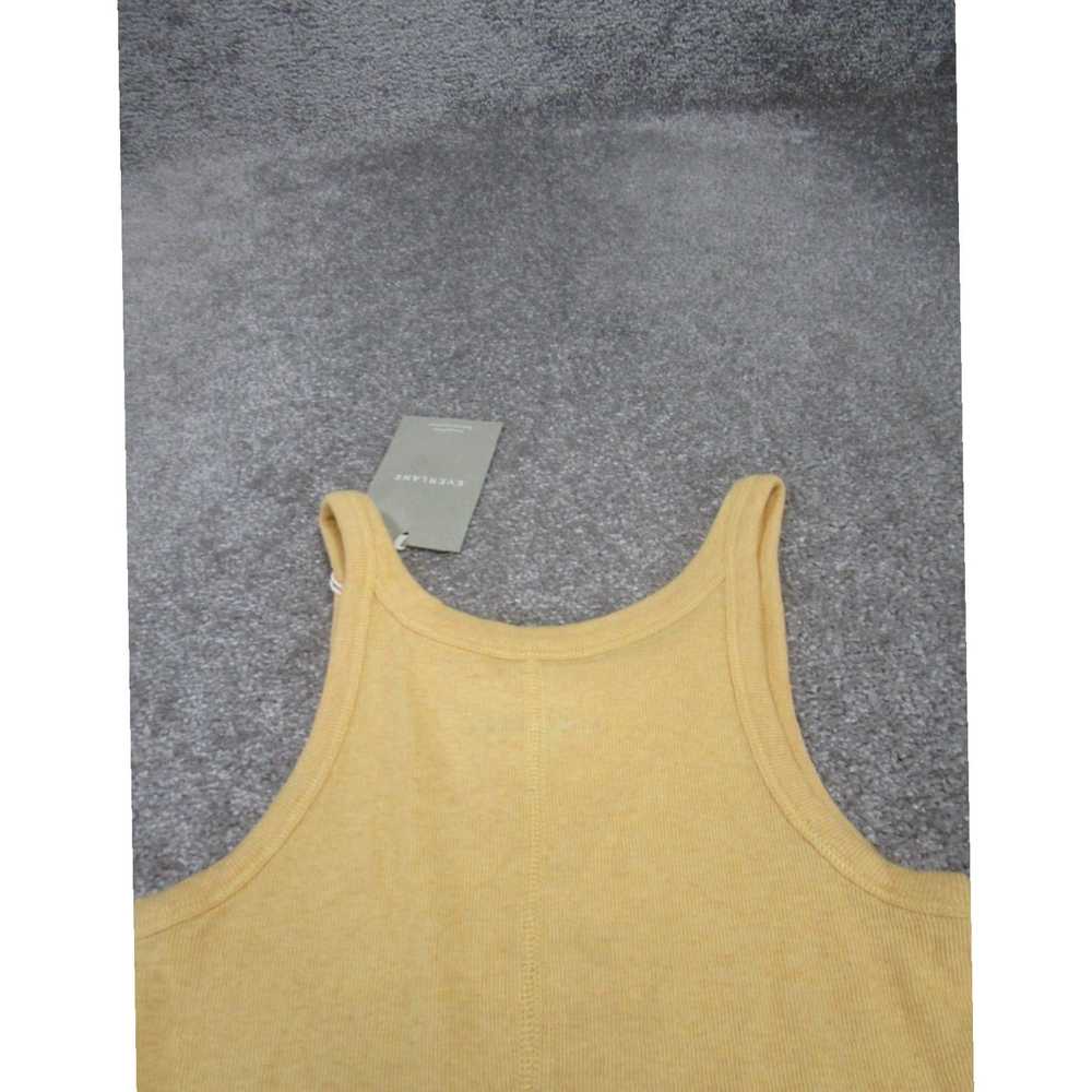 Everlane Womens Yellow Ribbed Crew Neck Fitted Sm… - image 4