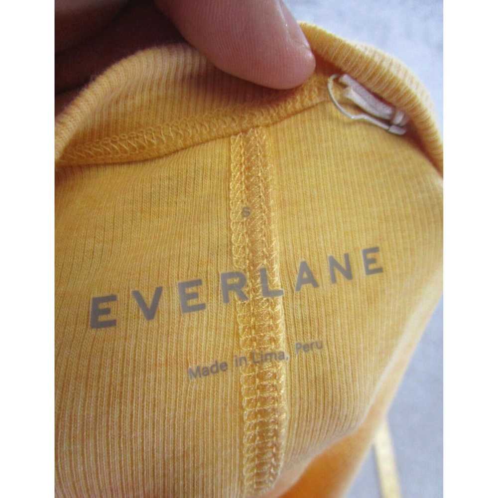 Everlane Womens Yellow Ribbed Crew Neck Fitted Sm… - image 7