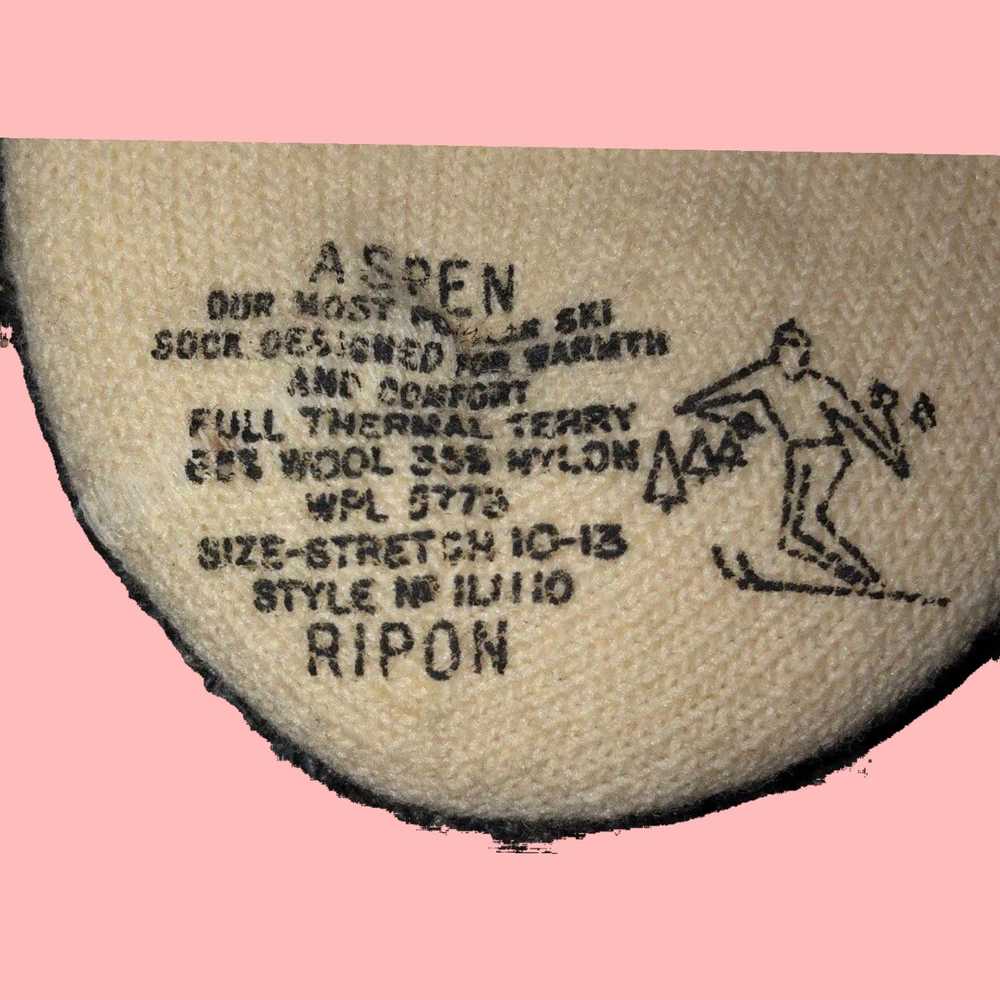 Vintage Warm Beige Aspen Rippn Unisex Socks with … - image 2