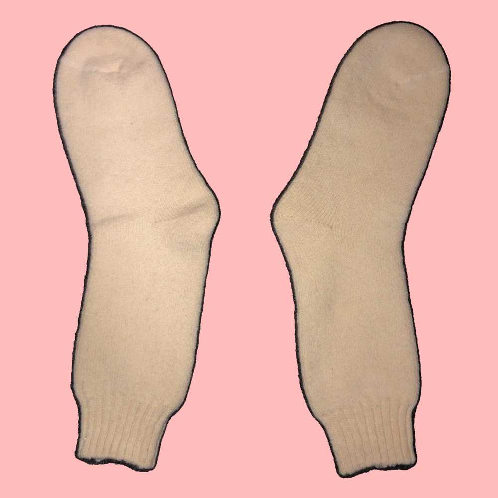 Vintage Warm Beige Aspen Rippn Unisex Socks with … - image 3