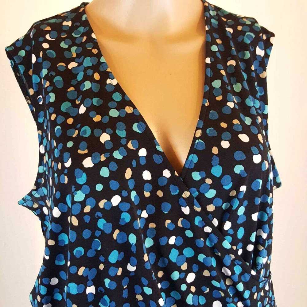 George George Women;s Blouse Black With Polka Dot… - image 2