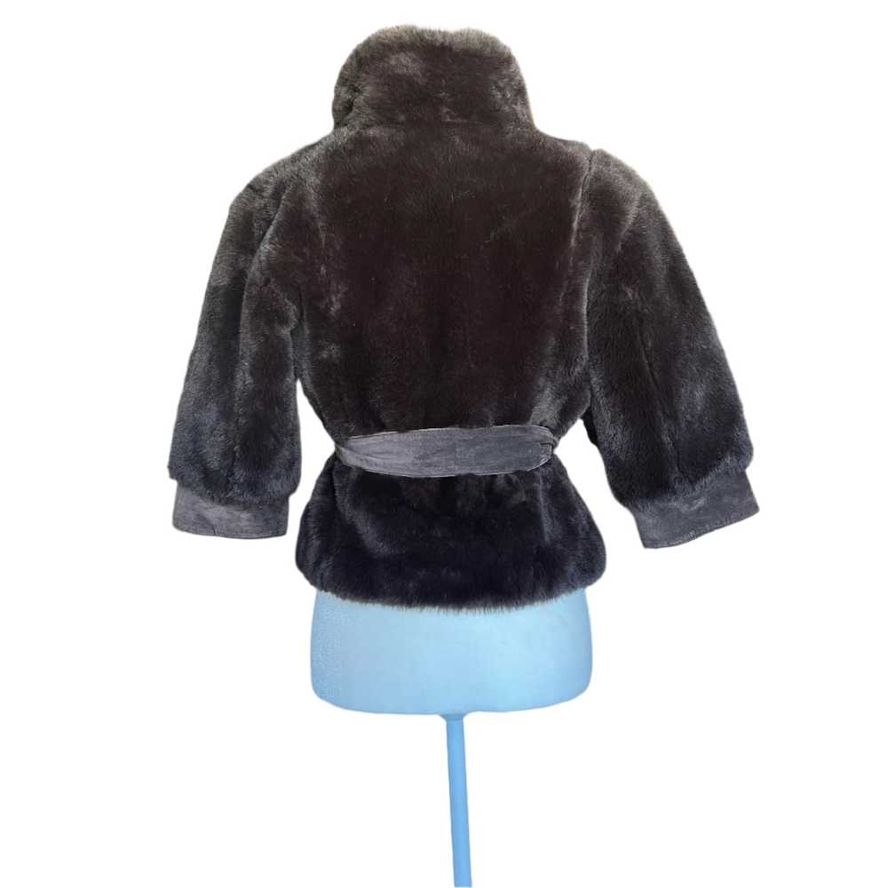 Y2K Brown Faux Fur Shrug - image 3