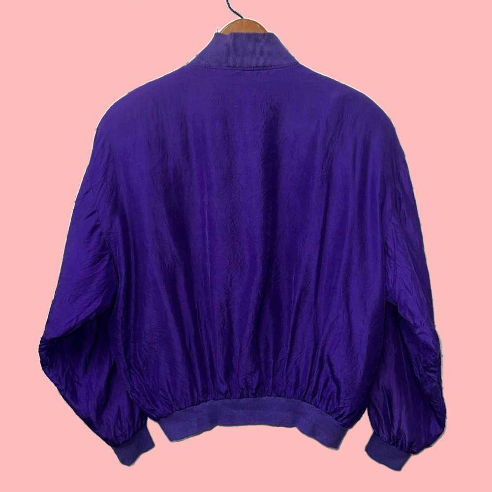 Vintage Luxurious Purple Silk Nylon Blend Full Zi… - image 4