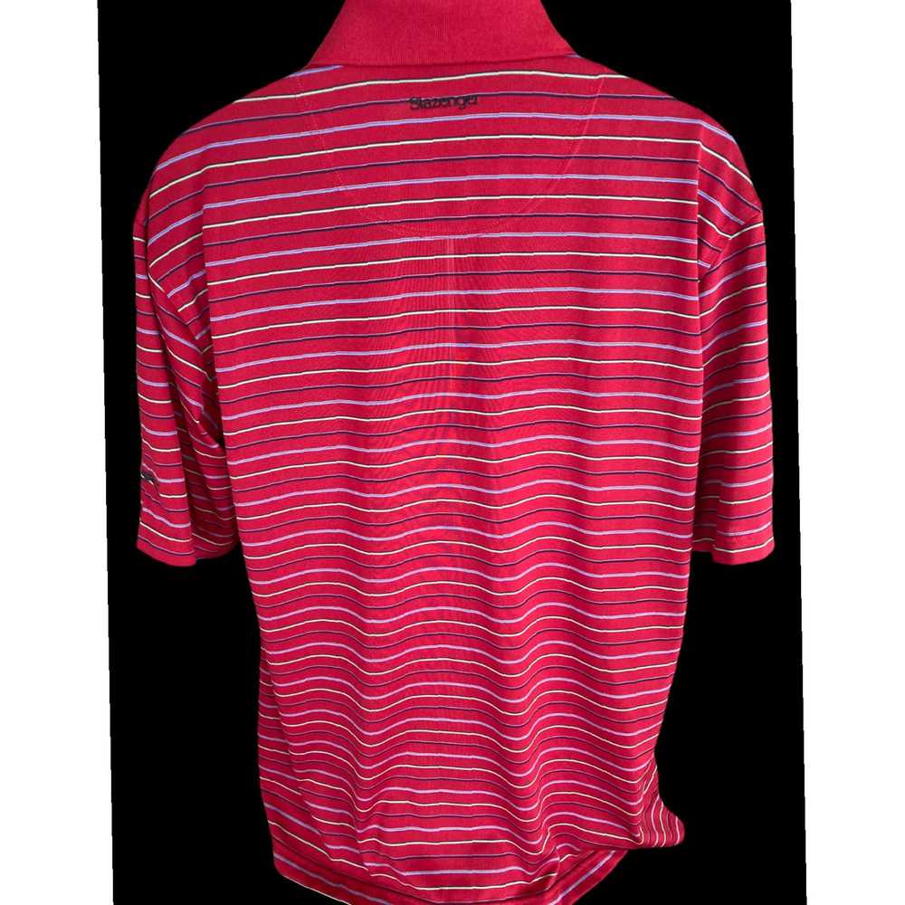 Vintage Red and Blue Striped XL Golf Polo Shirt f… - image 2