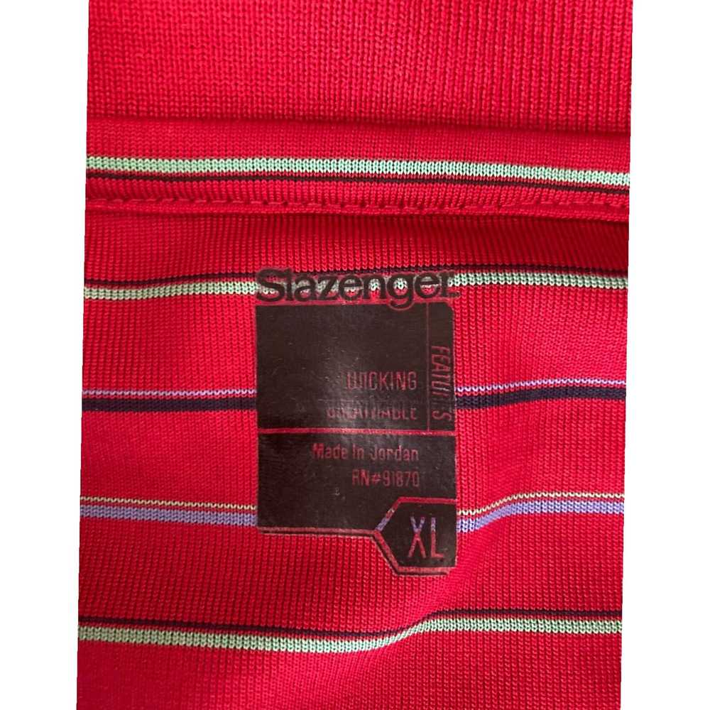 Vintage Red and Blue Striped XL Golf Polo Shirt f… - image 3