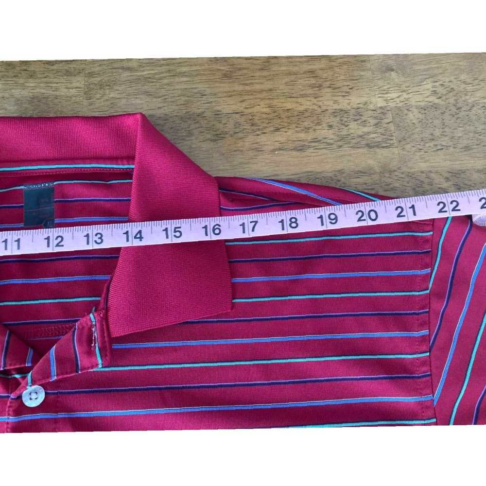 Vintage Red and Blue Striped XL Golf Polo Shirt f… - image 4