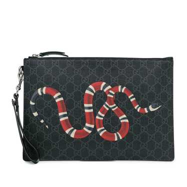 Black Gucci GG Supreme Kingsnake Clutch