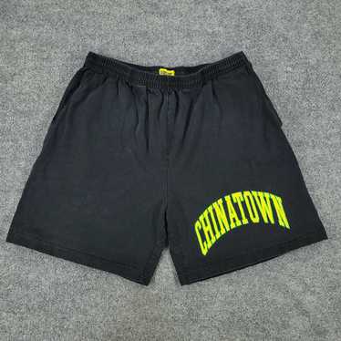 NEW CHINATOWN hot MARKET PATCHWORK BLACK SWEAT SHORTS SZ MEDIUM