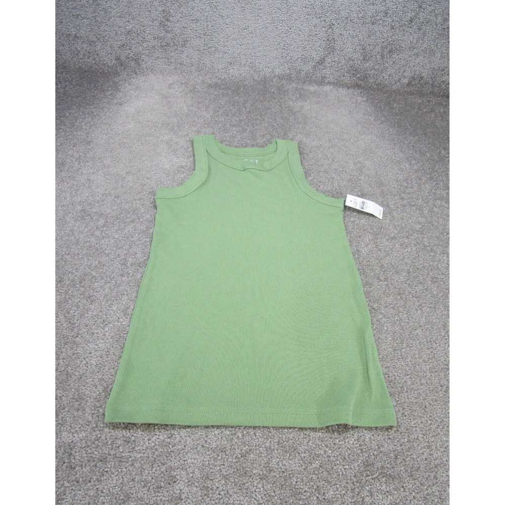 Loft Green Ribbed Stretch Cotton Blend Loft Tank … - image 1