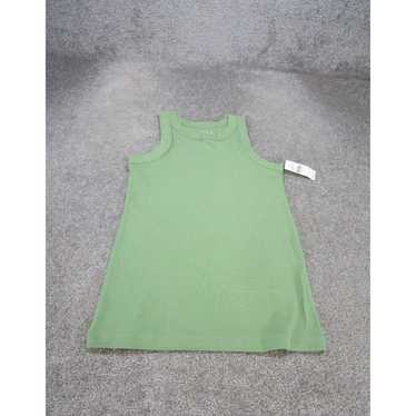 Loft Green Ribbed Stretch Cotton Blend Loft Tank … - image 1