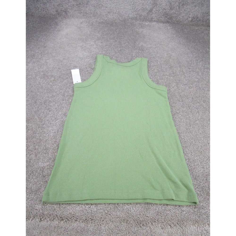 Loft Green Ribbed Stretch Cotton Blend Loft Tank … - image 3