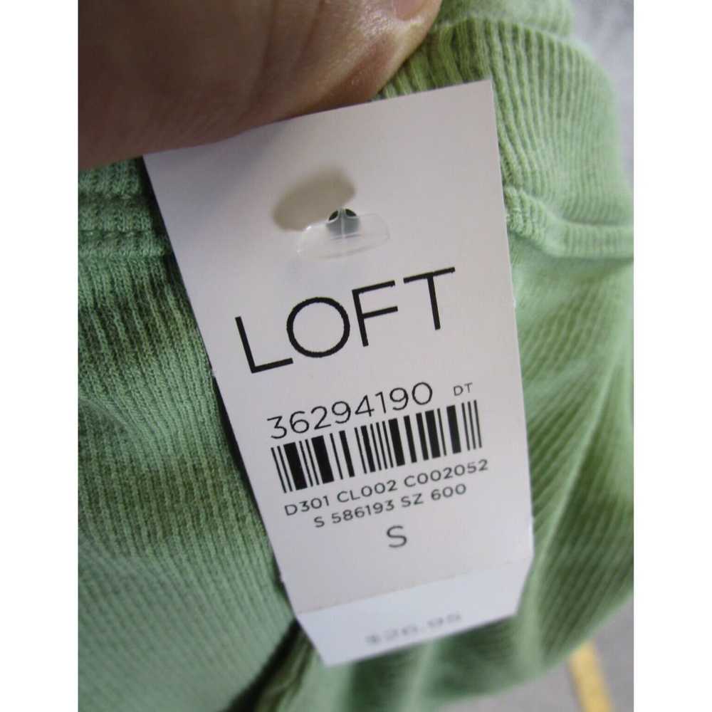 Loft Green Ribbed Stretch Cotton Blend Loft Tank … - image 7