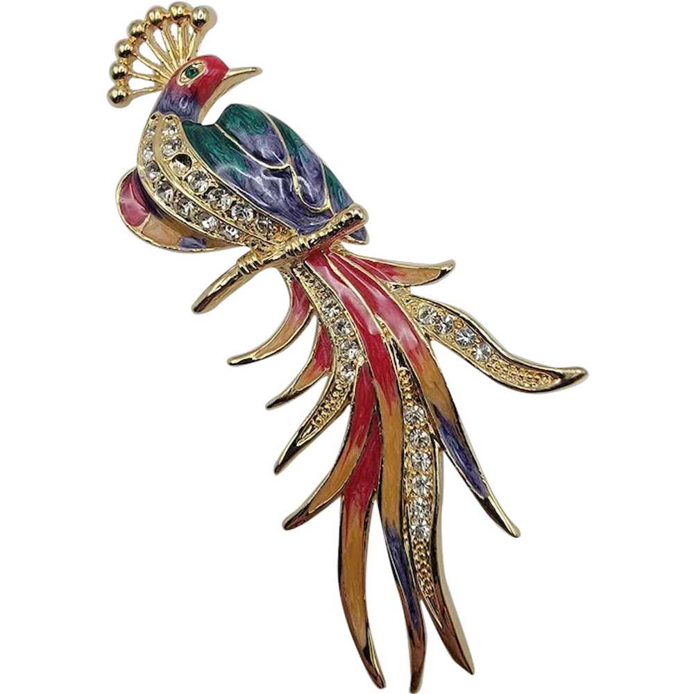 Vintage Bird of Paradise Brooch - image 1