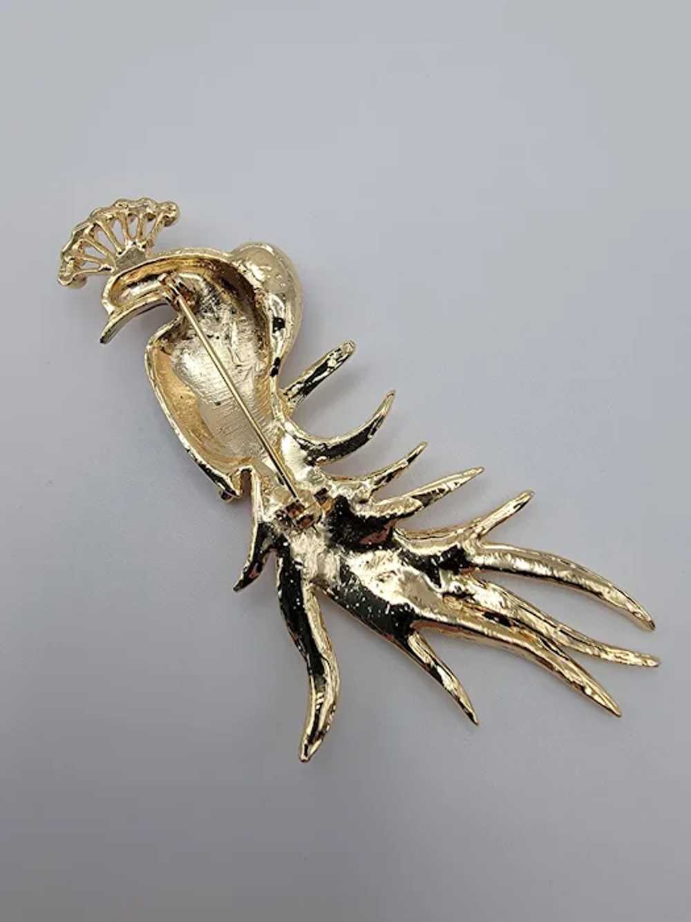 Vintage Bird of Paradise Brooch - image 2