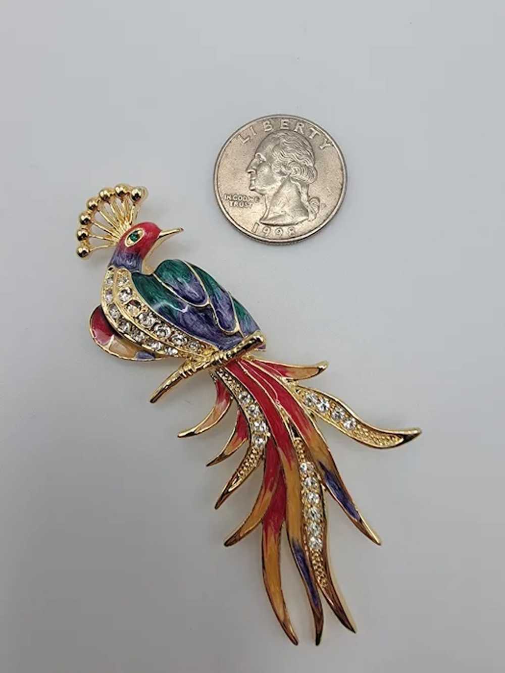 Vintage Bird of Paradise Brooch - image 3