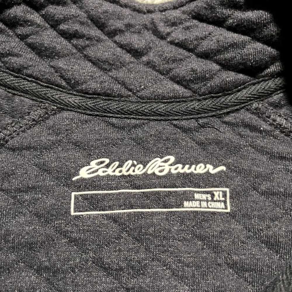 Eddie Bauer Mens XL Snap Front Gray Quilted Long … - image 6