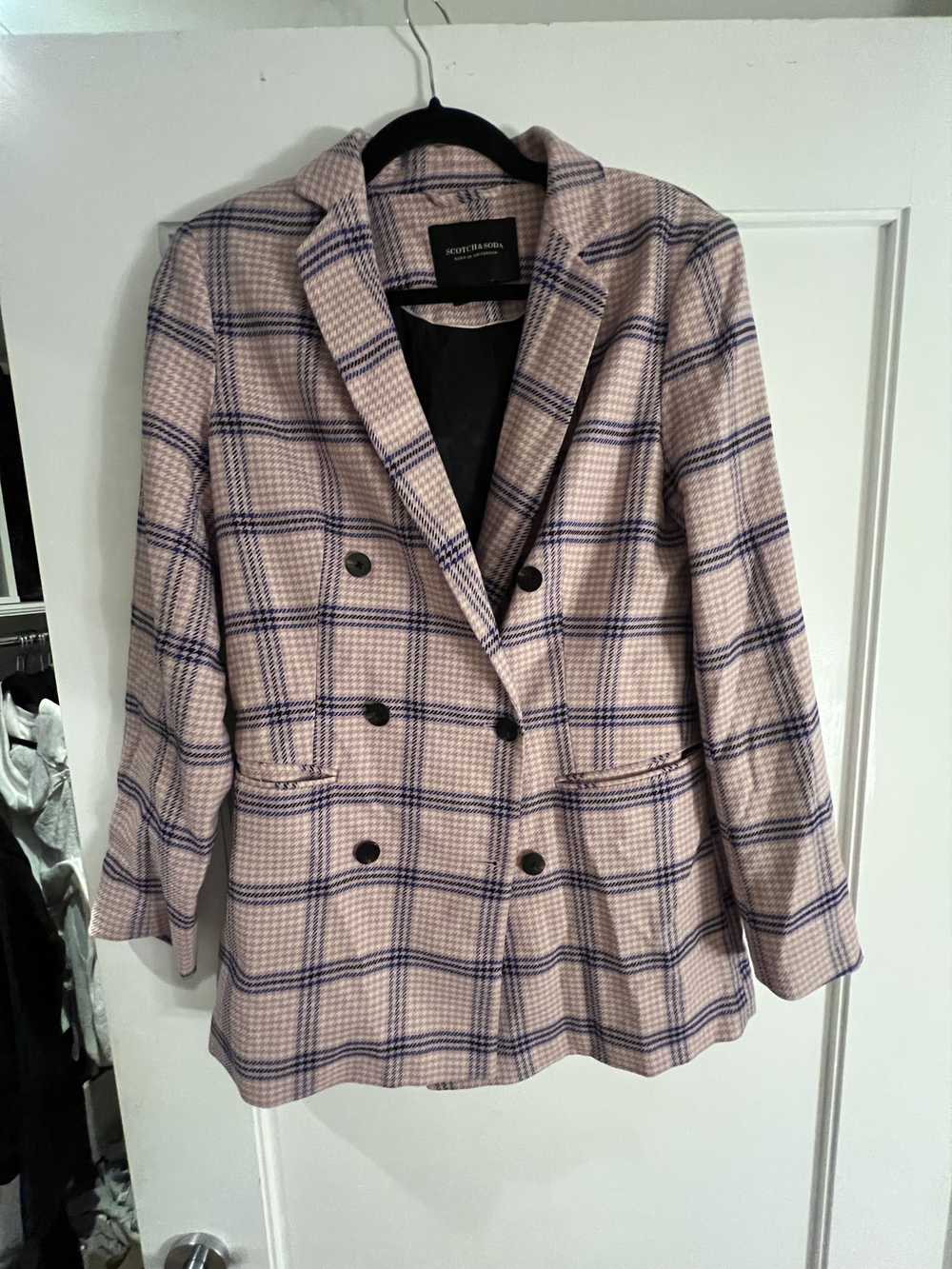 Scotch & Soda Pink Plaid Blazer - image 1