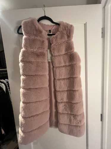 Italian Designers Pink Italian Faux Fur Long Vest - image 1