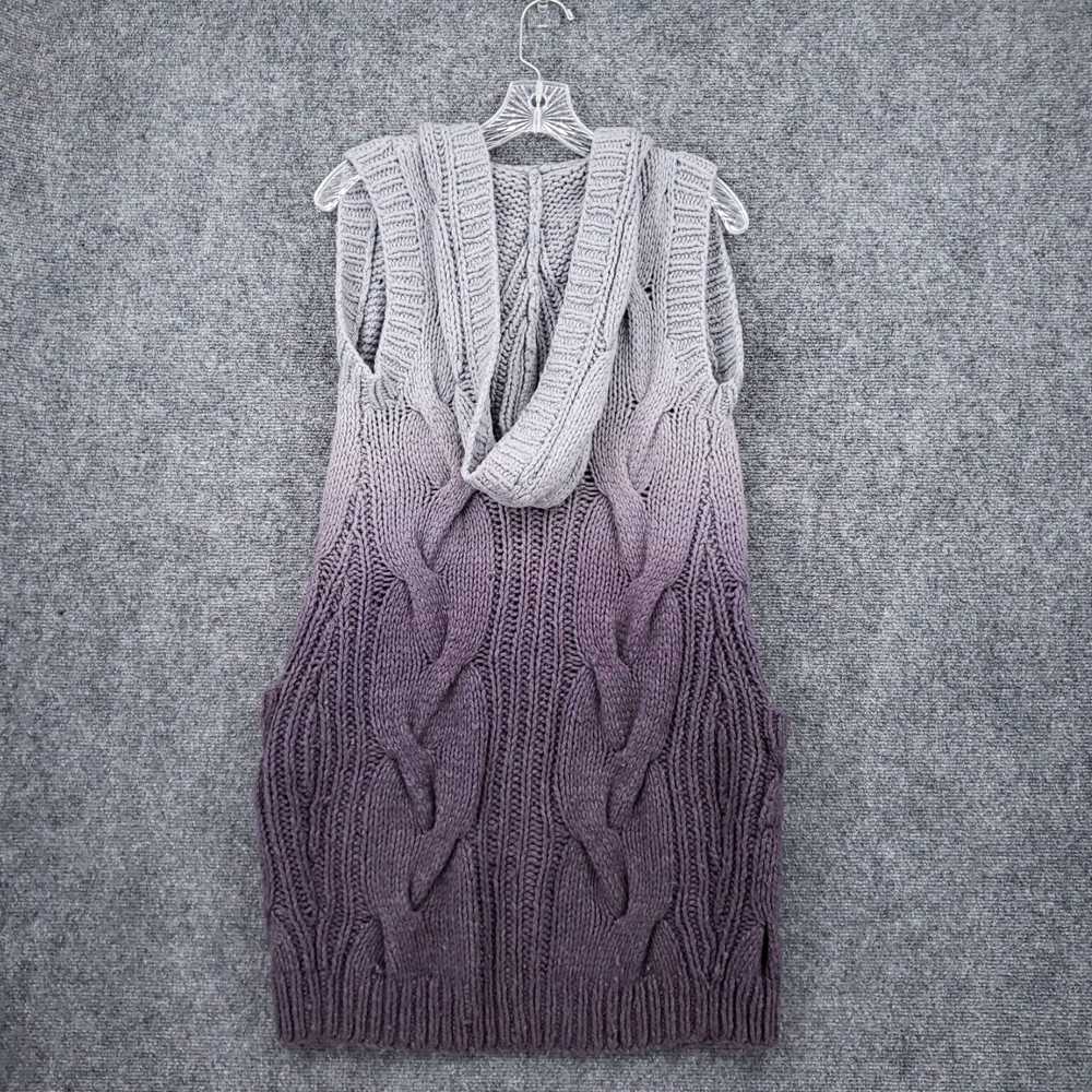 Free People Purple Gray Ombre Cable Hooded Sleeve… - image 2