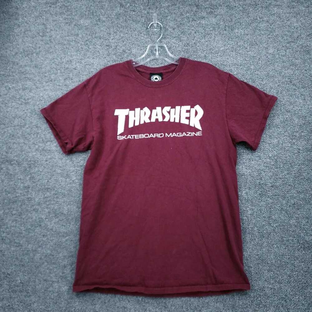 Thrasher Mens Red Short Sleeves Cotton Skateboard… - image 1