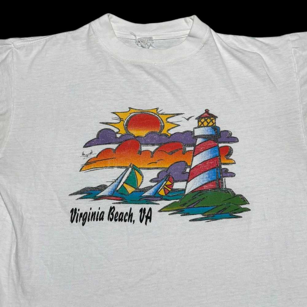 Tee Shirt × Vintage Vintage 90s Virginia Beach VA… - image 2