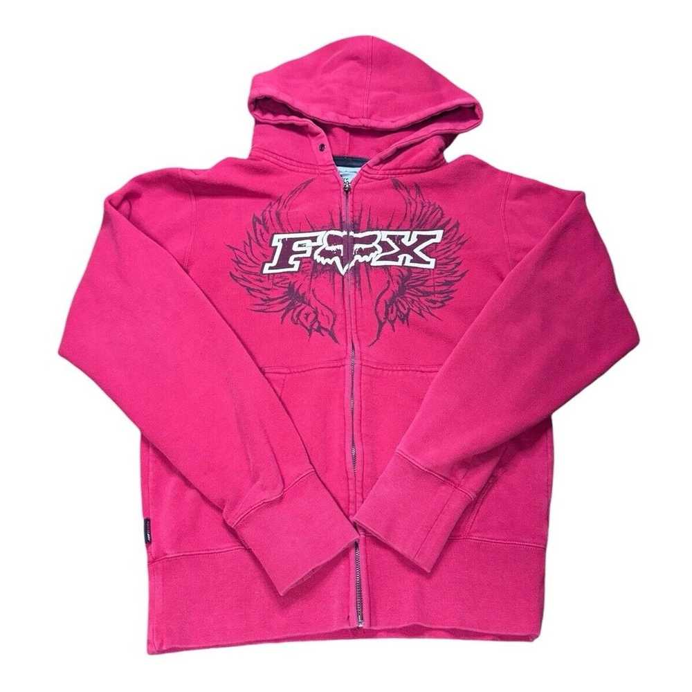 Fox Y2K Grunge Fox Hoodie Men's Size Small ( Stai… - image 2