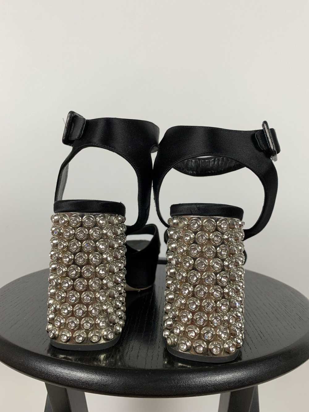 Miu Miu × Prada Miu Miu Satin Rhinestones Platfor… - image 3